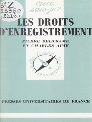 cover image of Les droits d'enregistrement